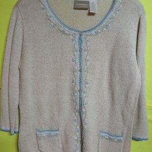 Liz Claiborne Short Sleeve Sweater Lightweight, Comfy, Cozy, Cool